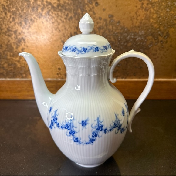 Kaiser W Germany Romantica Festival Echt Kobalt Coffee Pot Blue Floral Scallop - Picture 3 of 11